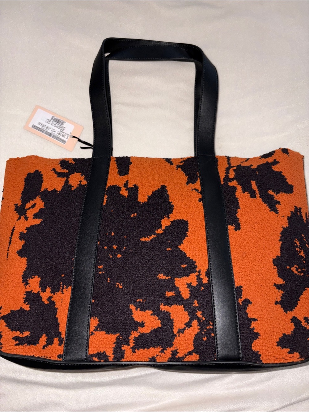 NWT VOILE BLANCHE Safari Mid size Winter Knit Purse in Douglas Orange- Black - Picture 13 of 13